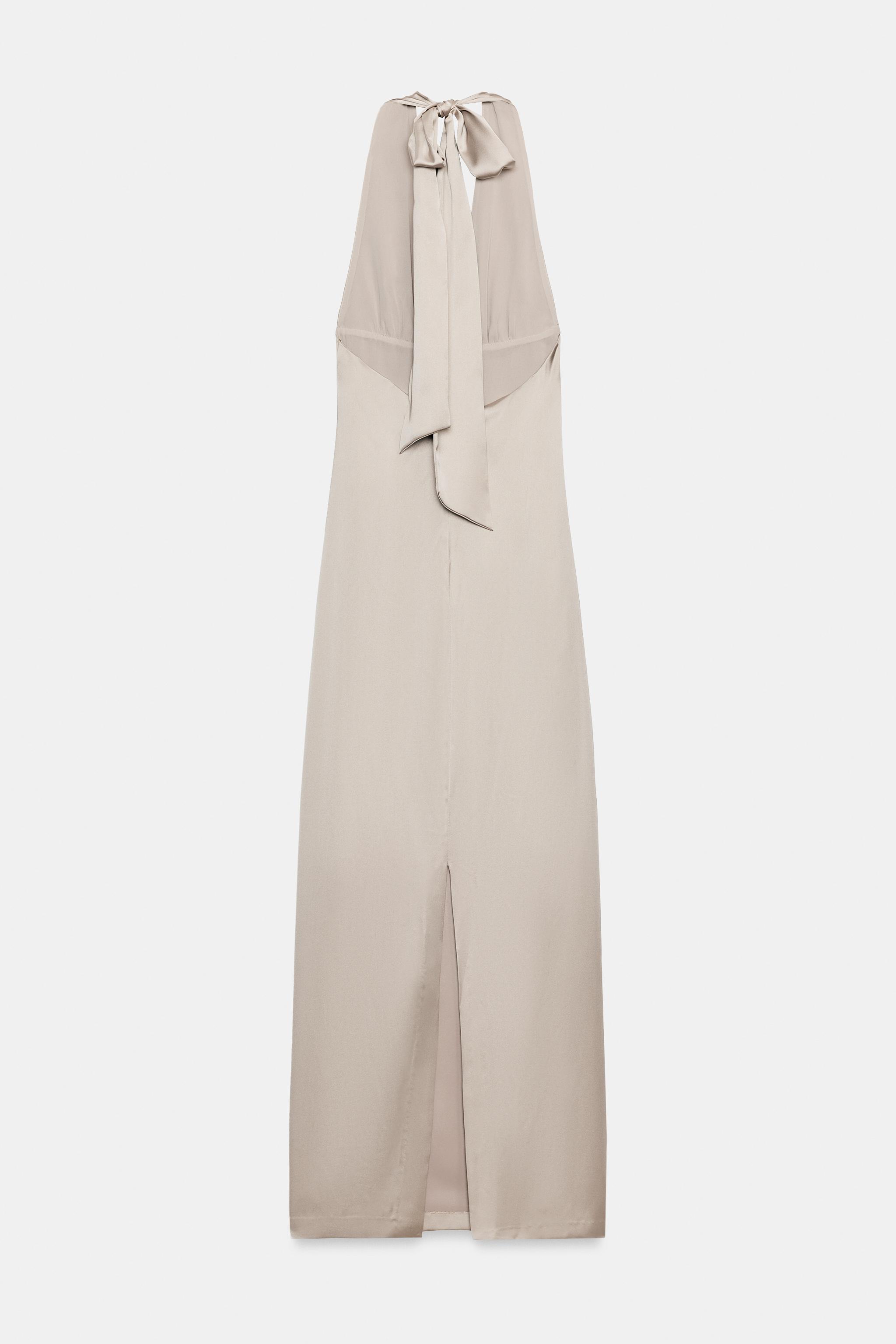 ROBE LONGUE SATINÉE HALTER